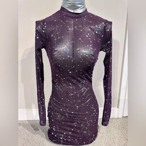 Elegant Purple Starry Dress